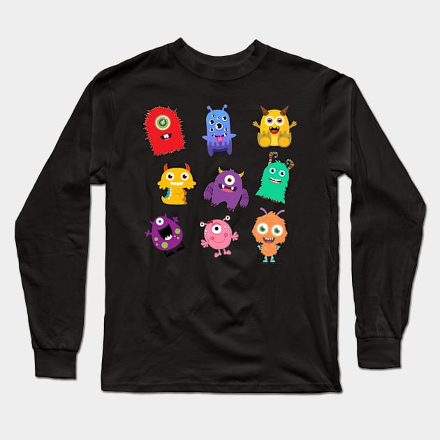 Monsters Long Sleeve T-Shirt by marisaj4488